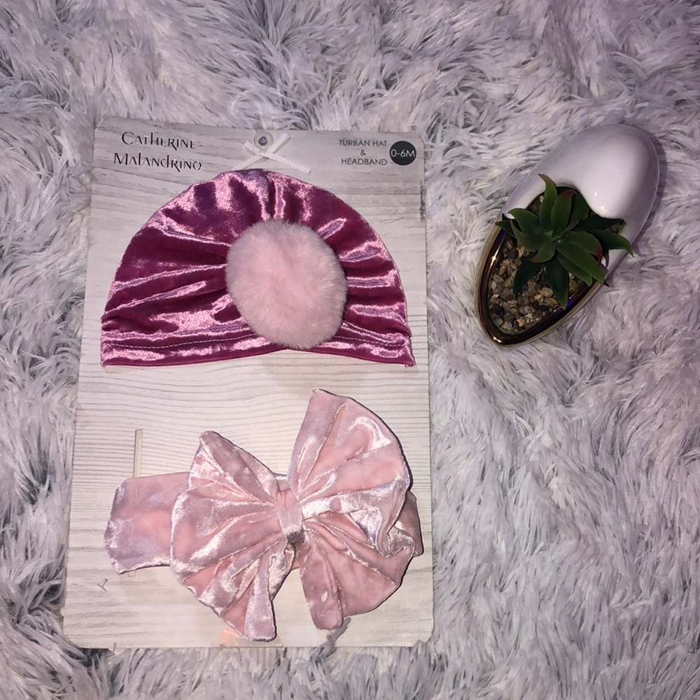 Catherine Malandrino Turban Hat and Headband 0-6 M